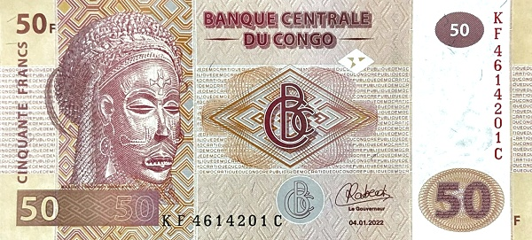 (00078) Congo Dem. Rep. P97B - 50 Francs (2022)